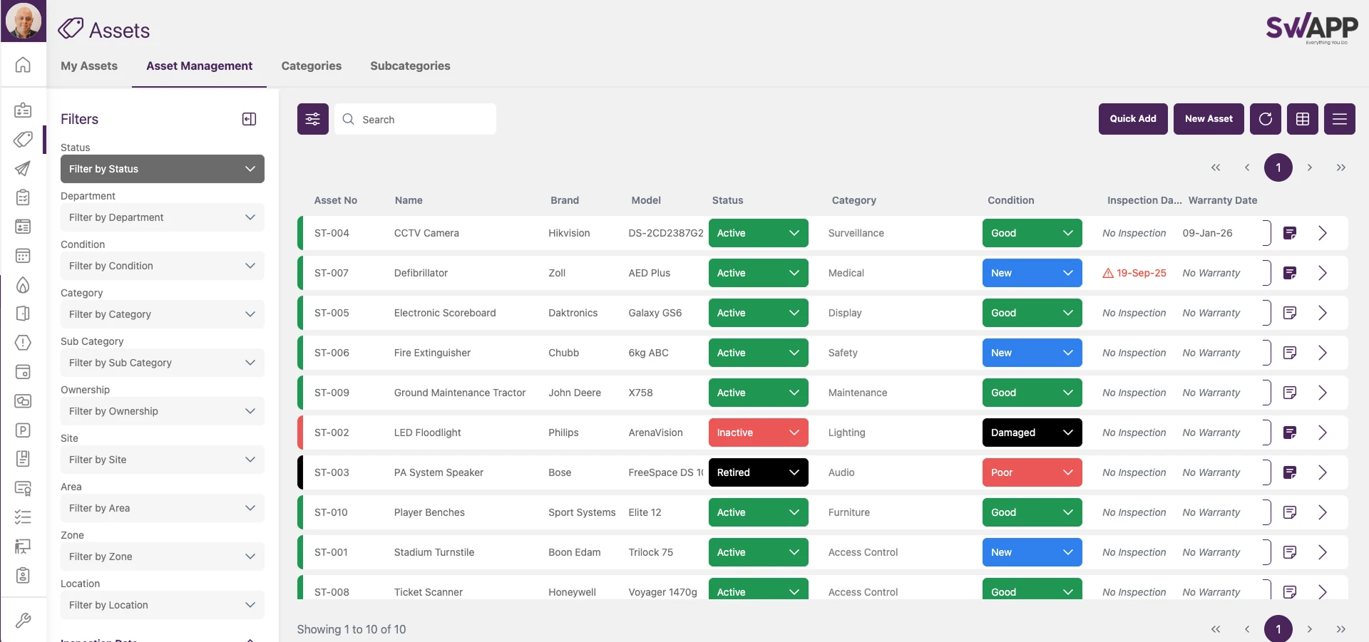 Smart Asset Register screenshot